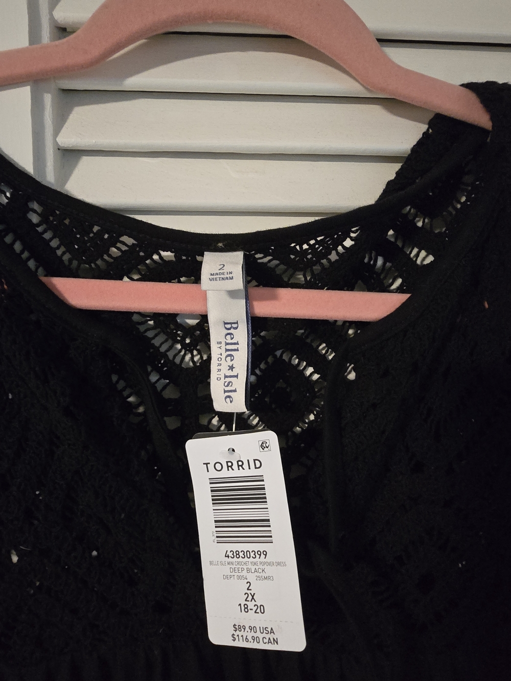 torrid Deep Black Crochet Lace Tank